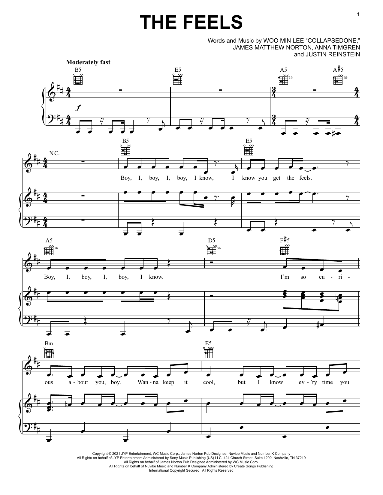 Produktgalerie: Seite 1 von 1 The Feels, Twice, Gesang, Gitarre, Klavier