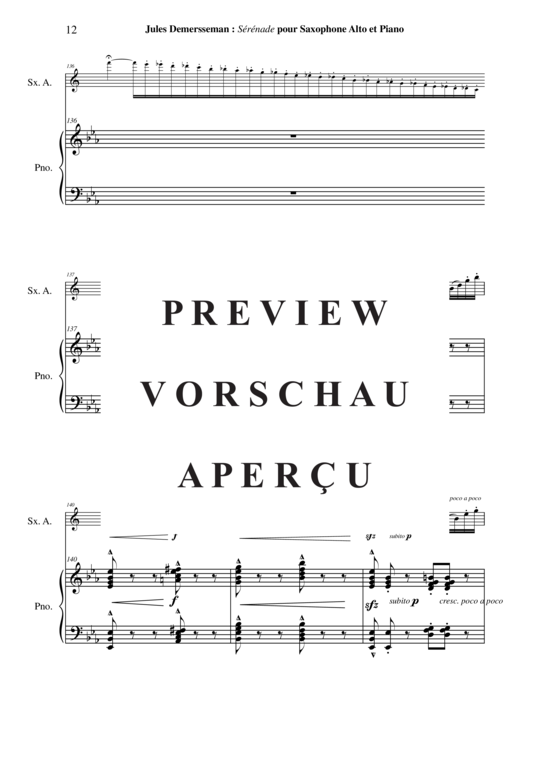 Product gallery: Page 13 of 20 Sérénade, Opus 33 , , (alto saxophone + piano)