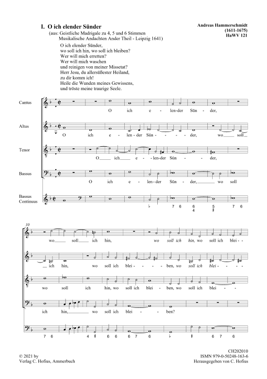 Produktbild zu: Musikalische Andachten Ander Teil: Geistliche MadrigaleAndreas Hammerschmidt