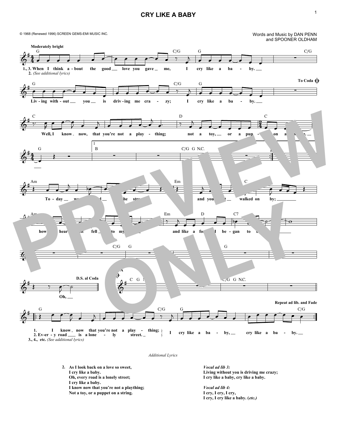 Produktbild zu: Cry Like A Baby