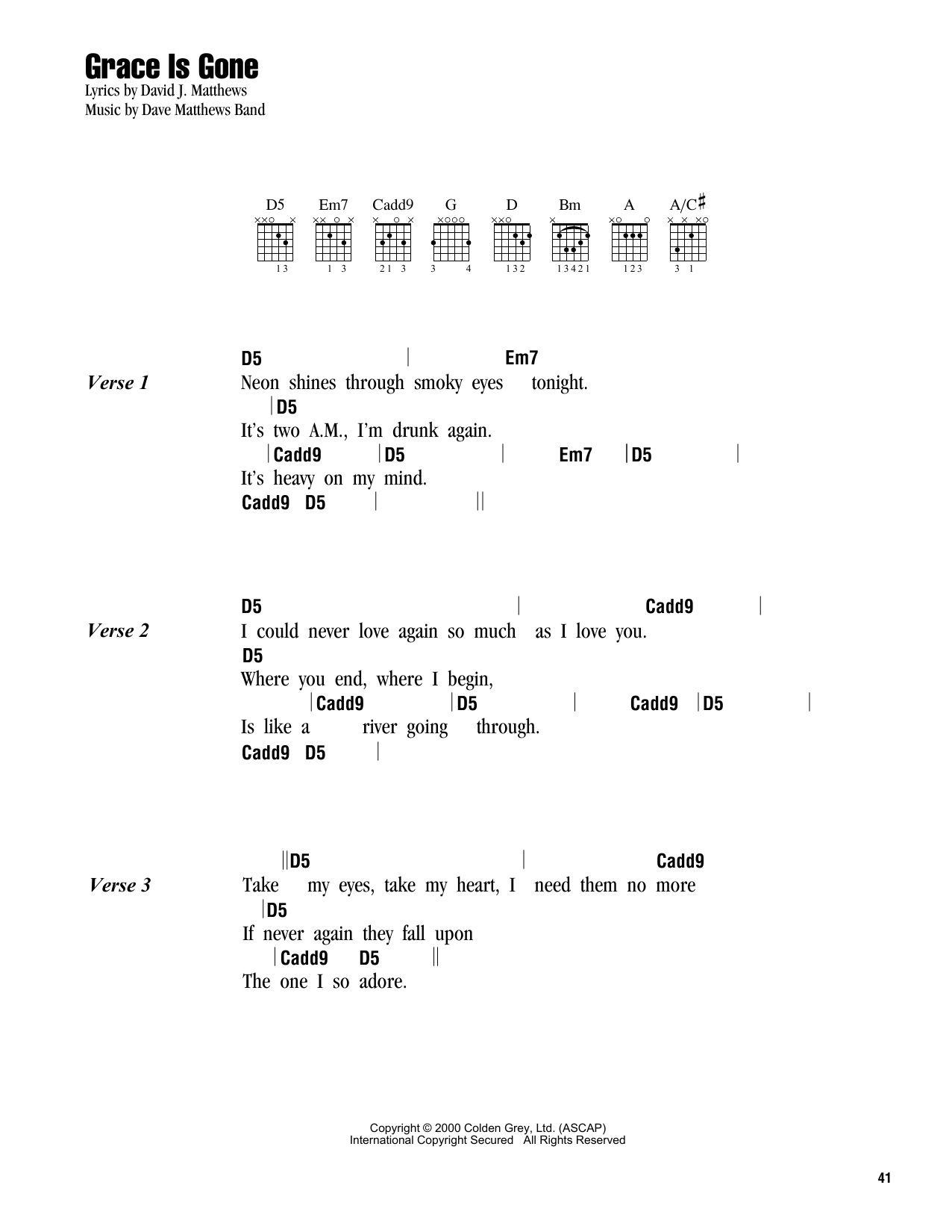 Product picture to:  Grace Is Gone - Dave Matthews Band