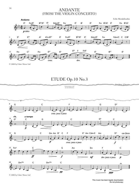 Produktgalerie: Seite 1 von 1 Etüde Op.10 No.3, Frederic Chopin, Trompete