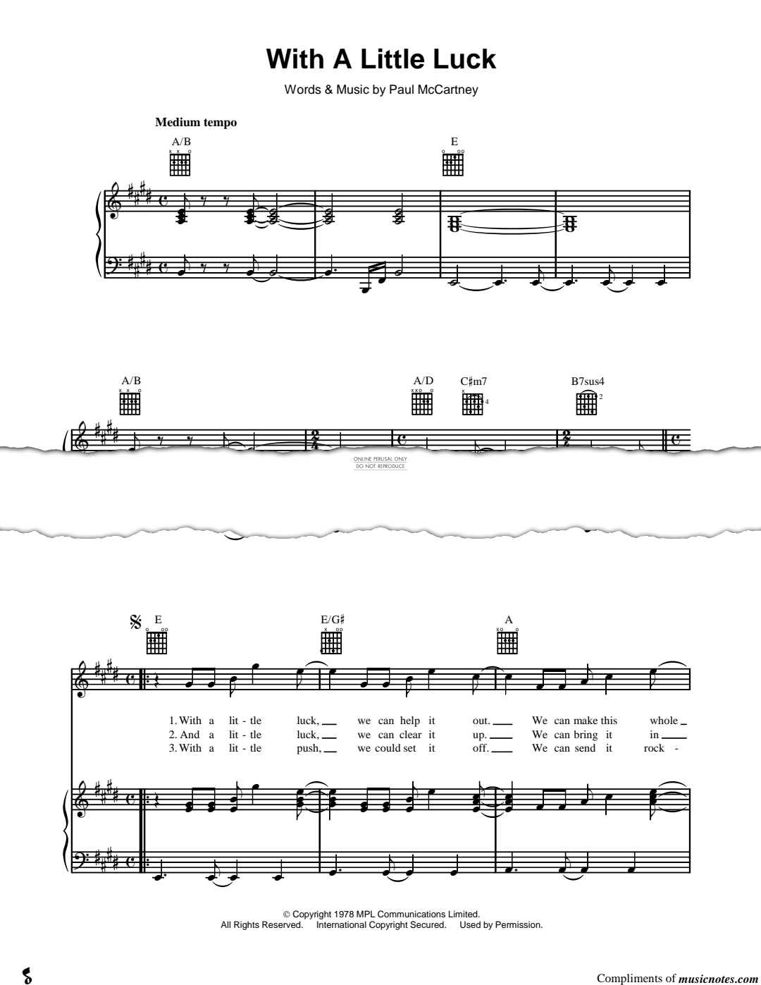 Produktgalerie: Seite 1 von 1 With A Little Luck, Paul McCartney, Gesang, Gitarre, Klavier