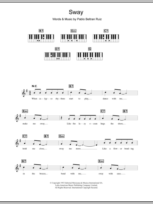 Produktgalerie: Seite 1 von 1 Sway (Quien Sera), Dean Martin, Klavier