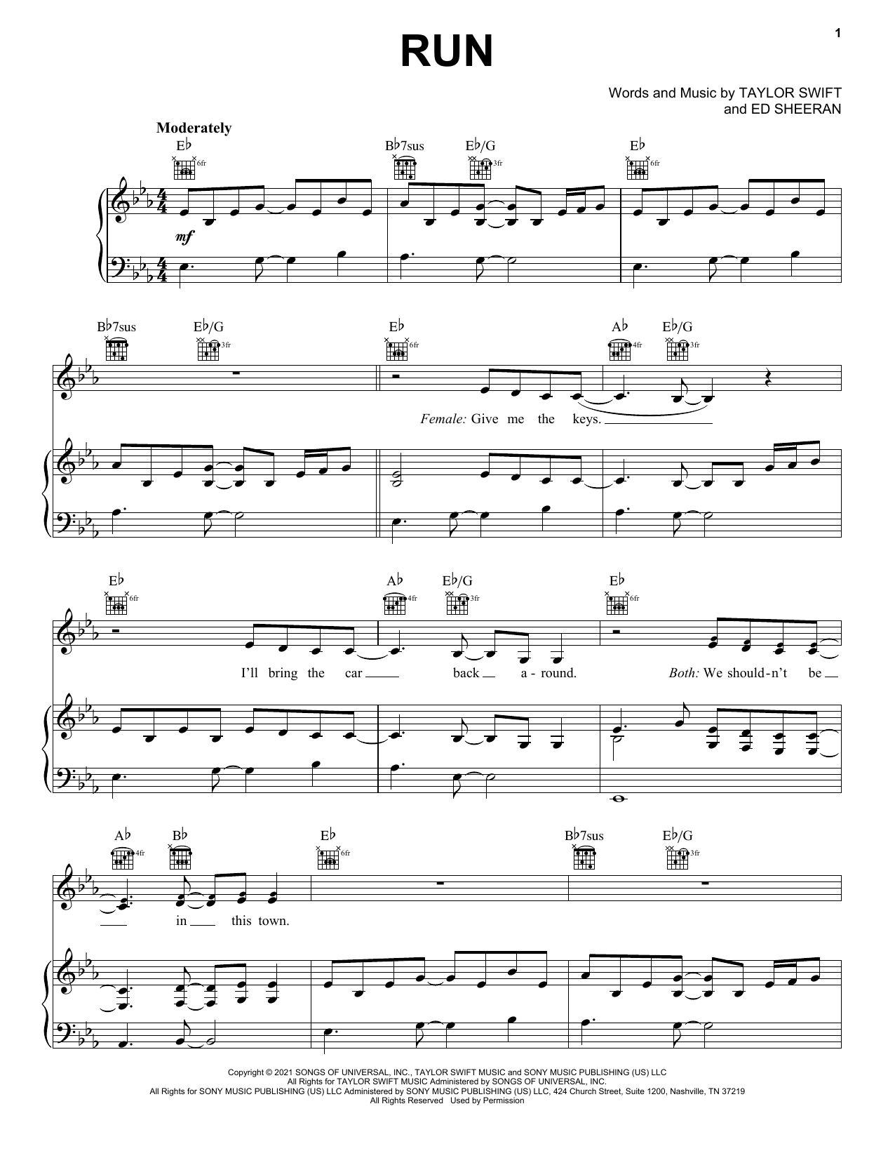 Produktbild zu: Run (feat. Ed Sheeran) (Taylor's Version) (From The Vault)
