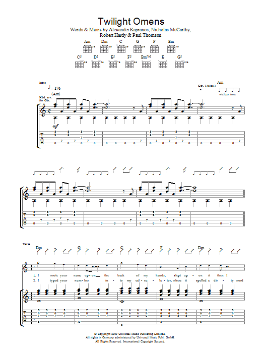 Produktgalerie: Seite 1 von 1 Twilight Omens, Franz Ferdinand, Gitarre