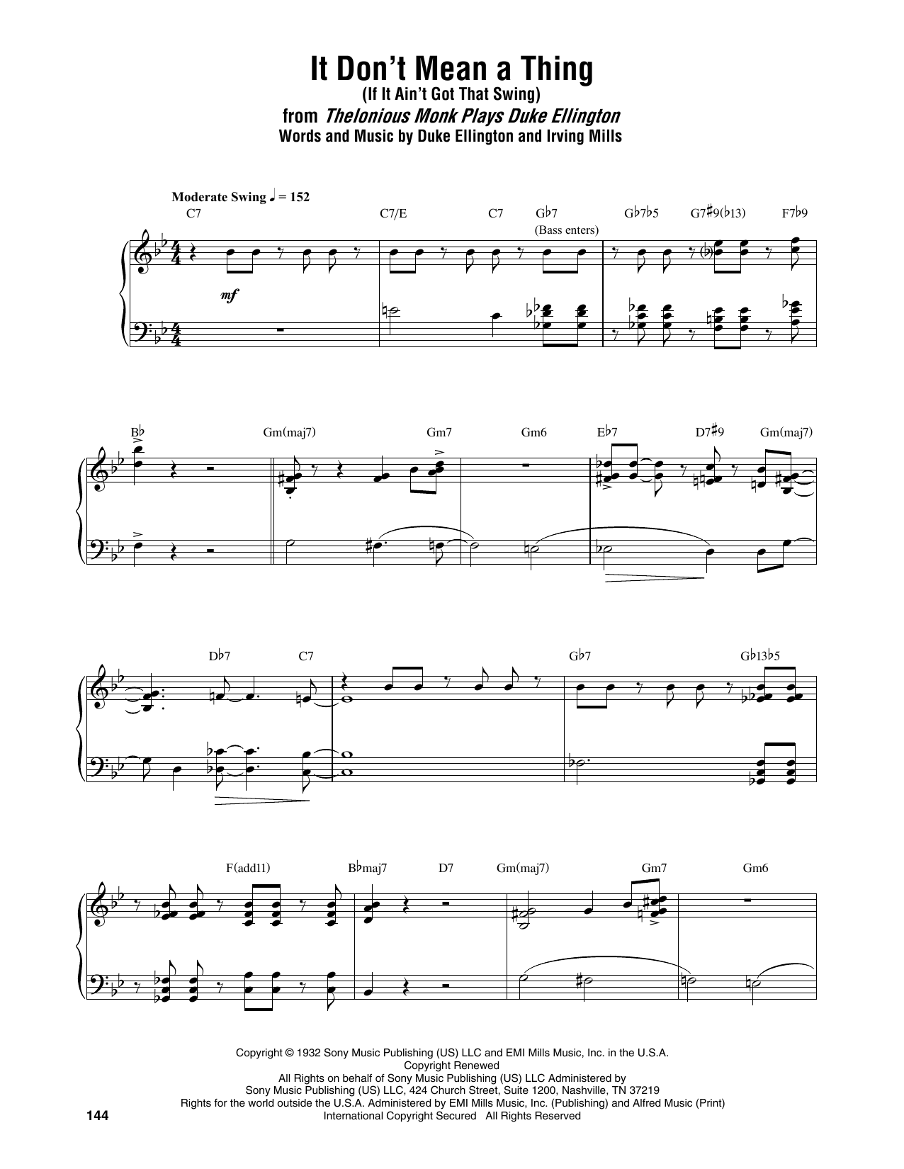 Produktbild zu: It Don't Mean A Thing (If It Ain't Got That Swing)