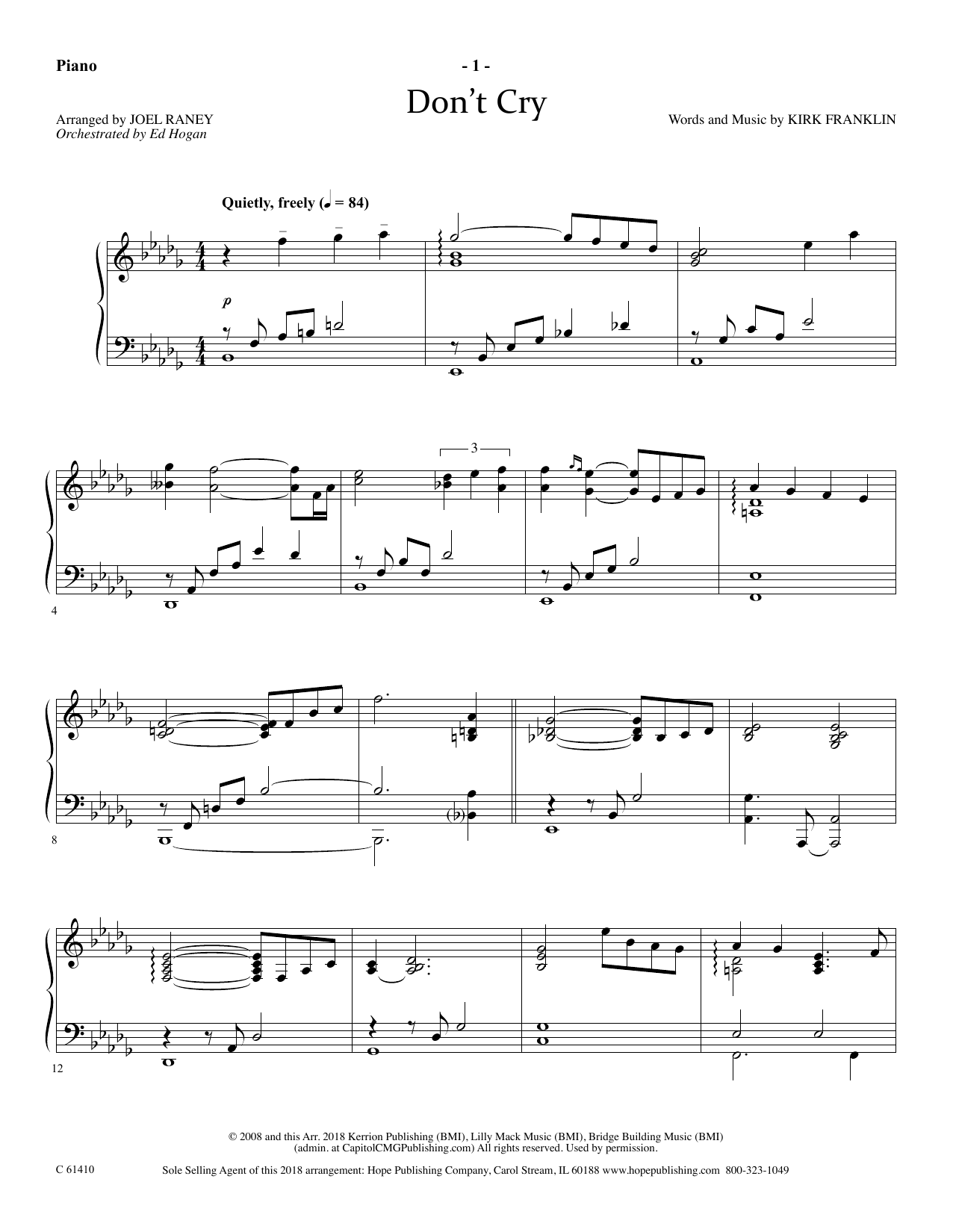 Produktbild zu: Don't Cry - Piano