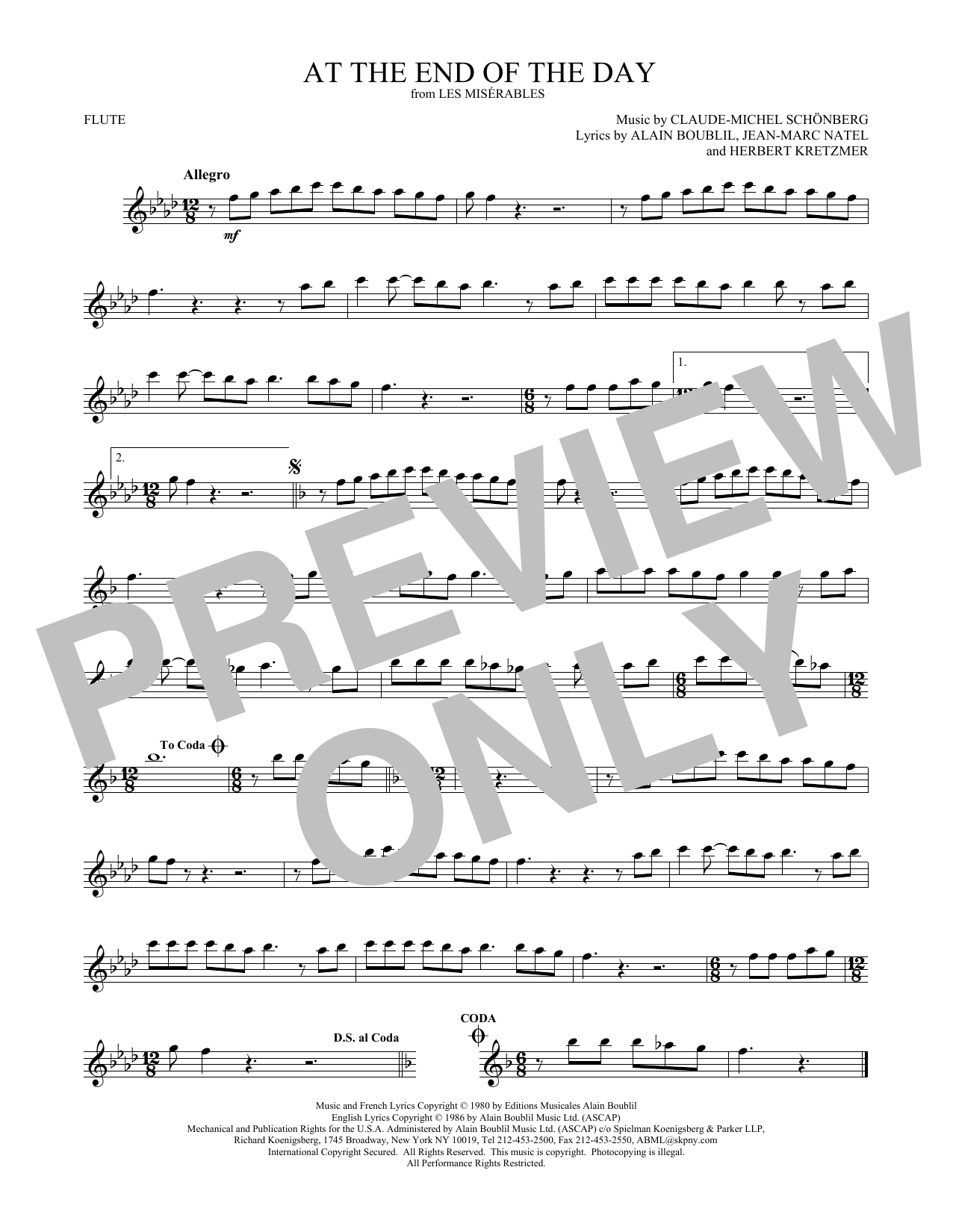 Product gallery: Page 1 of 1 At The End Of The Day, Claude-Michel Schönberg