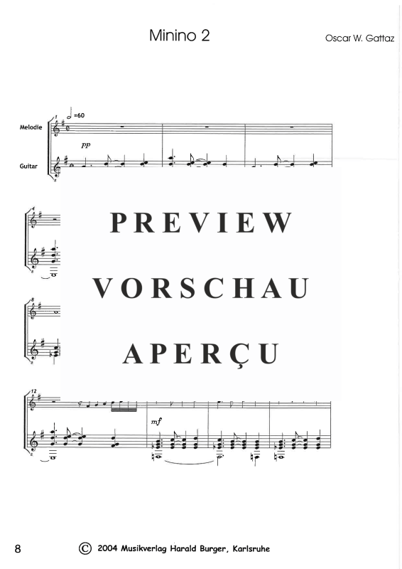 gallery: Sechs Mininos - Sechs Stücke für Flöte & Gitarre, , Querflöte und Gitarre - Partitur