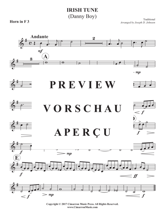 Product gallery: Page 9 of 12 Irish Tune (Danny Boy) , ,  (Horn ensemble 1-6 horns in F)