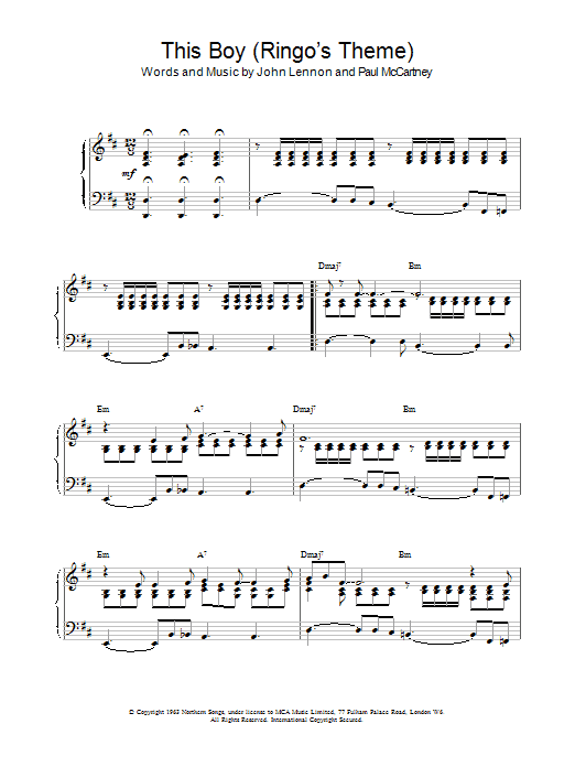 Product gallery: Page 1 of 1 This Boy (Ringo's Theme), The Beatles