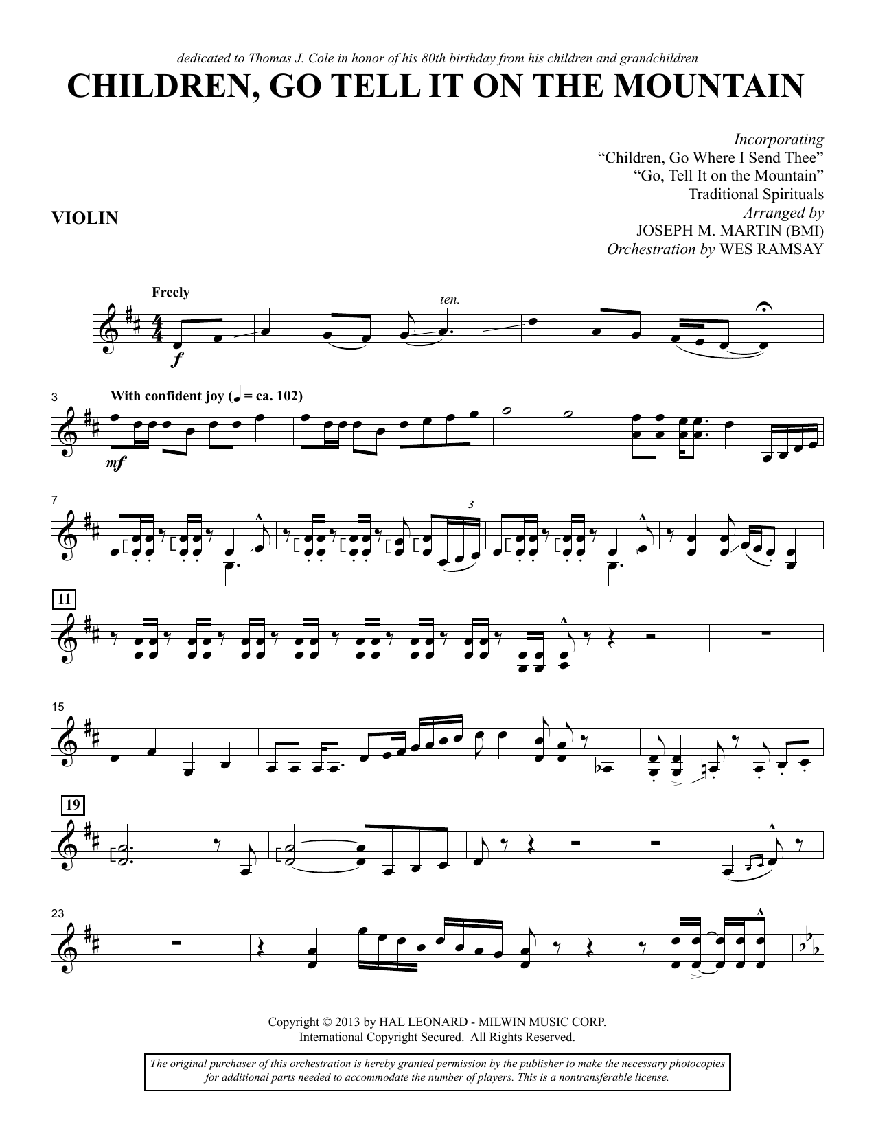 Produktbild zu: Children, Go Tell It on the Mountain - Violin