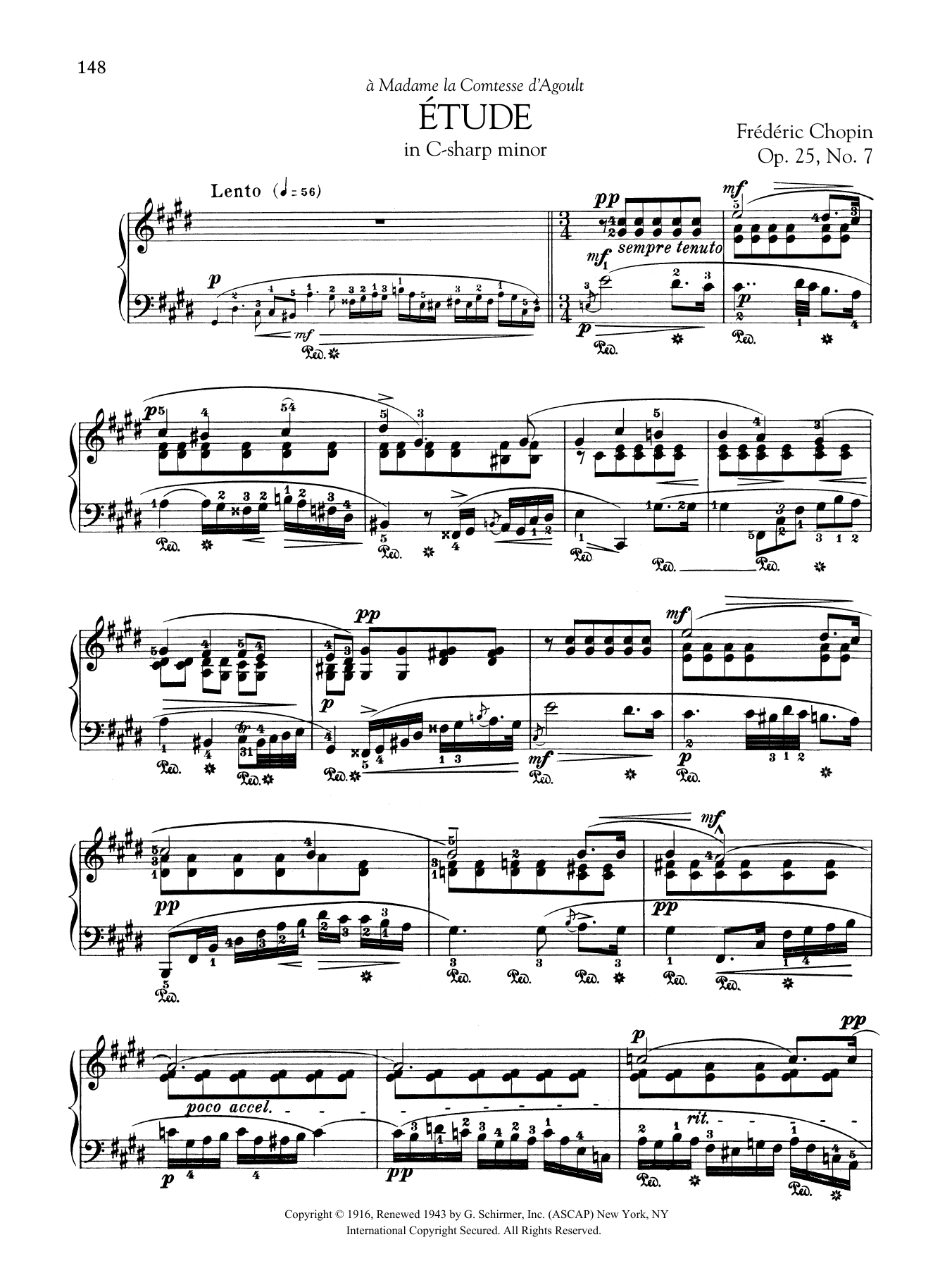 Product gallery: Page 1 of 1 Etude in C-sharp minor, Op. 25, No. 7, Frédéric Chopin