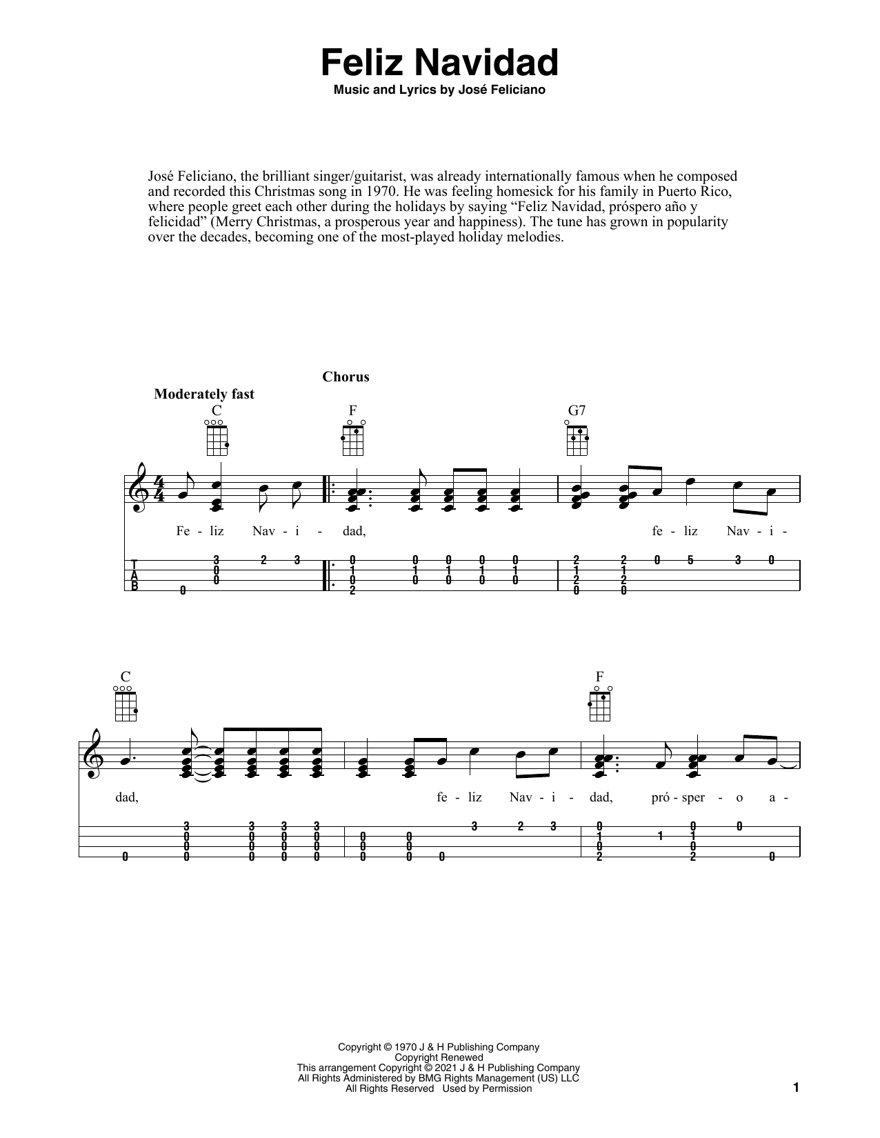 Product gallery: Page 1 of 1 Feliz Navidad (arr. Fred Sokolow), Jose Feliciano