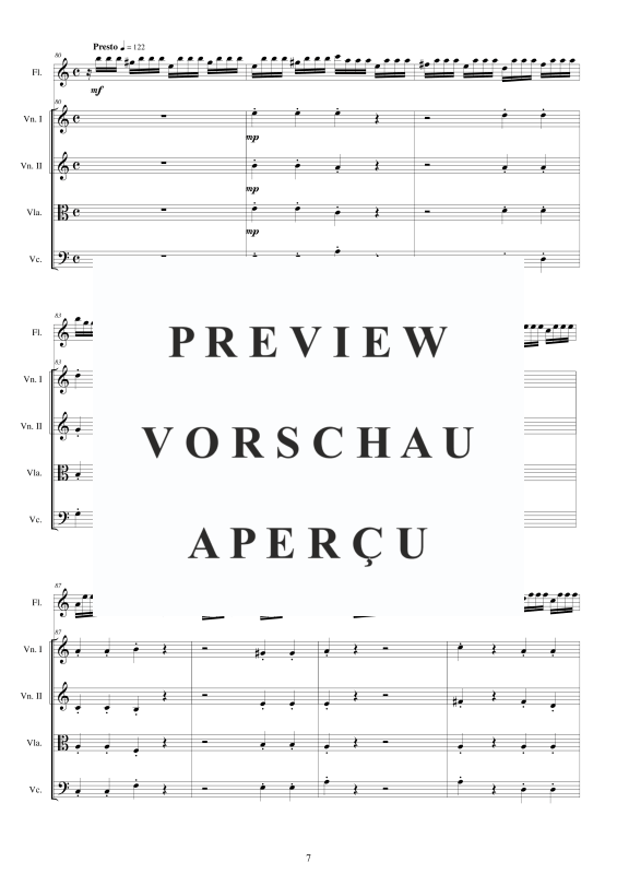 Produktgalerie: Seite 8 von 11 Concerto No.12 to 5 in C-Dur Op.5, , Querflöte Solo und Streicher Ensemble