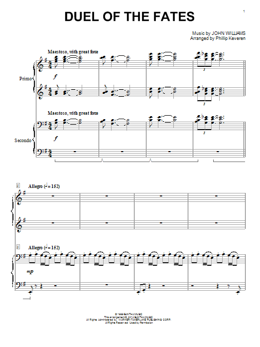 Produktbild zu: Duel Of The Fates (from Star Wars: The Phantom Menace) (arr. Phillip Keveren)