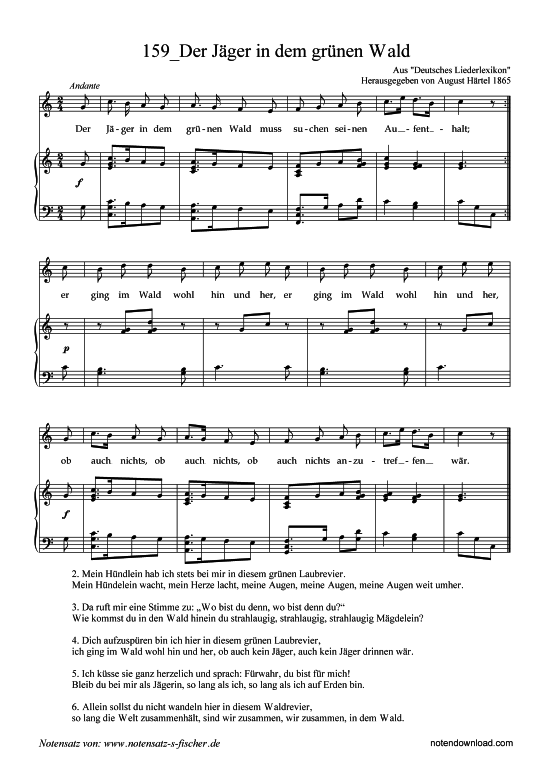 Product gallery: Page 1 of 1 Der Jäger in dem grünen Wald , , Piano and Voice