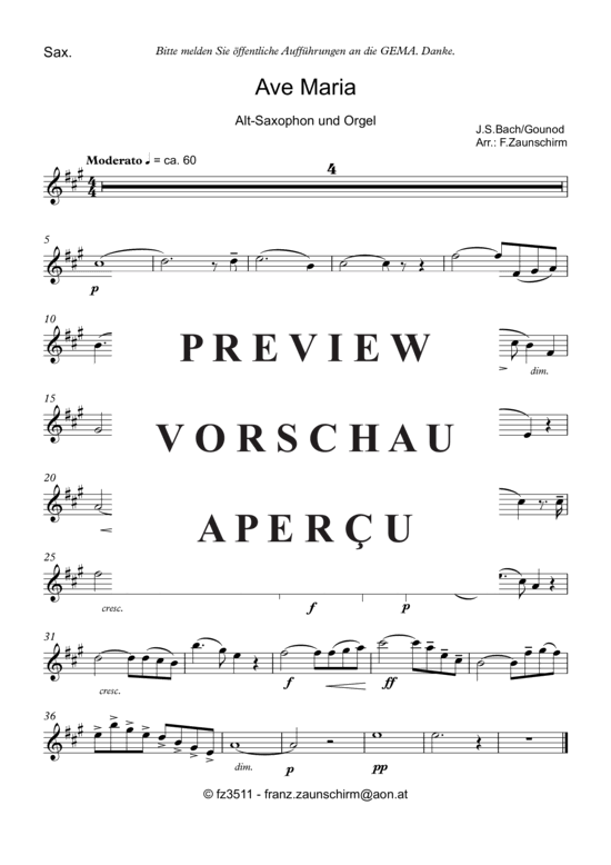 gallery: Ave Maria , , (Alt Saxophon + Orgel)