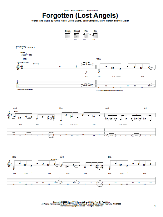 Produktgalerie: Seite 1 von 1 Forgotten (Lost Angels), Lamb Of God, Gitarre