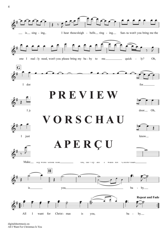 Produktgalerie: Seite 5 von 5 All I Want For Christmas Is You , Carey, Mariah, (Oboe)