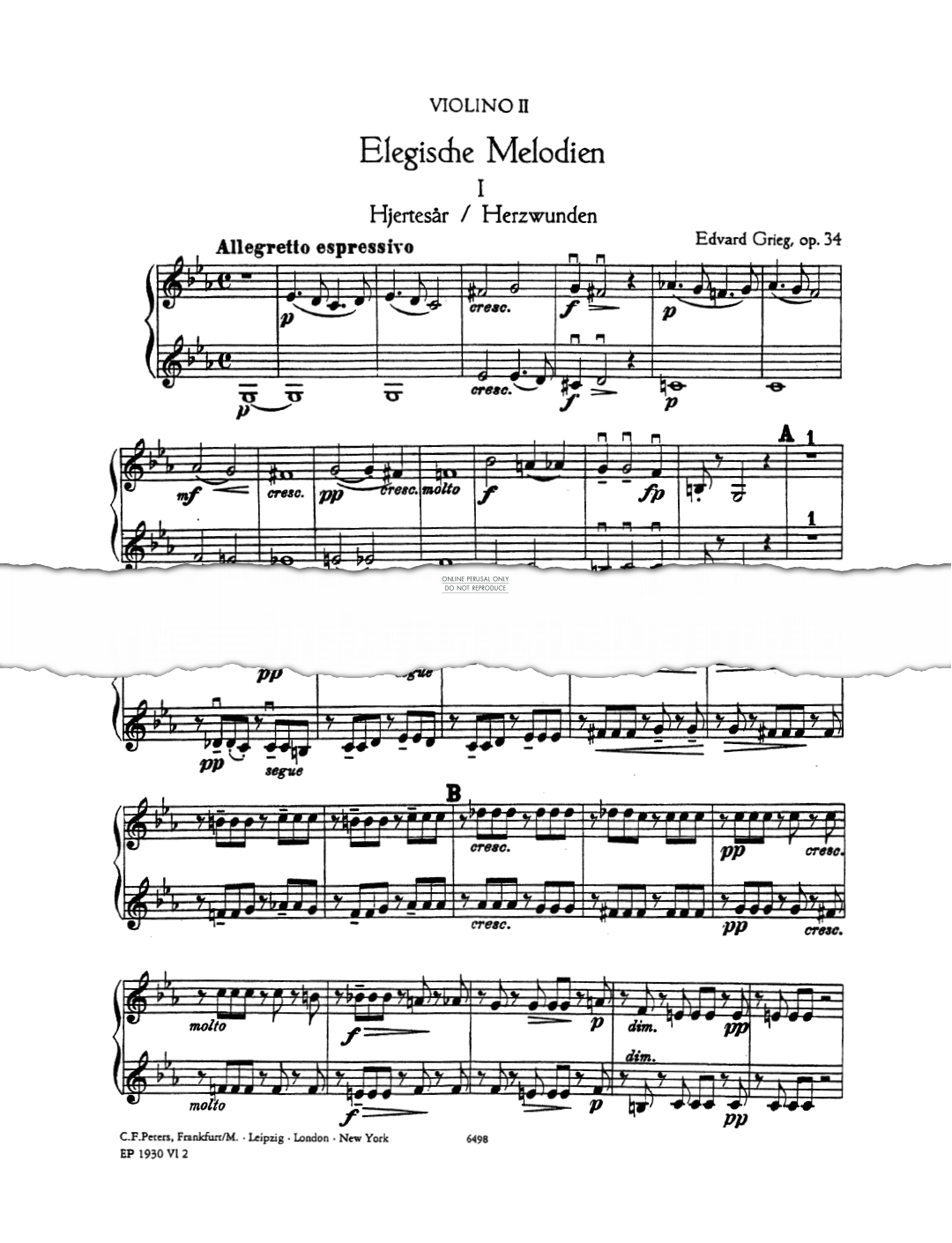 Product picture to: Elegiac Melodies, Op. 34 (Violin II)