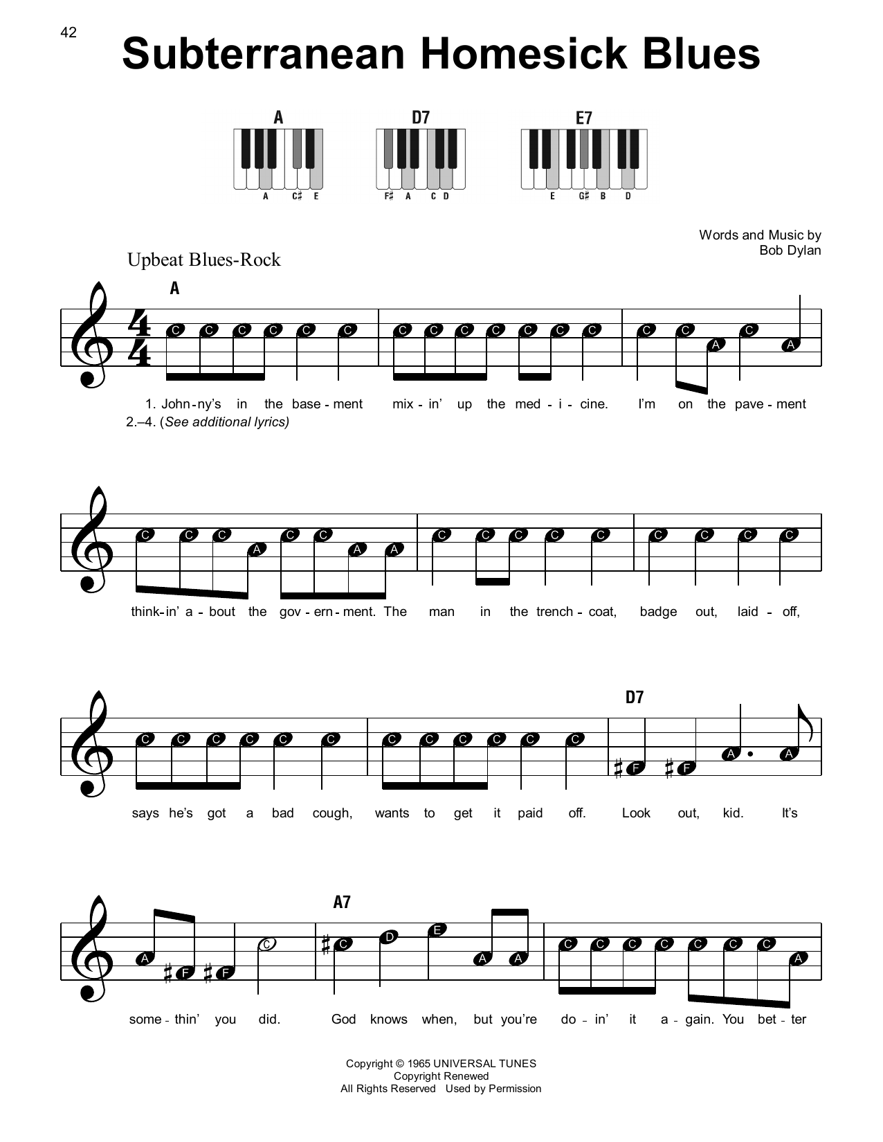 Produktbild zu: Subterranean Homesick Blues