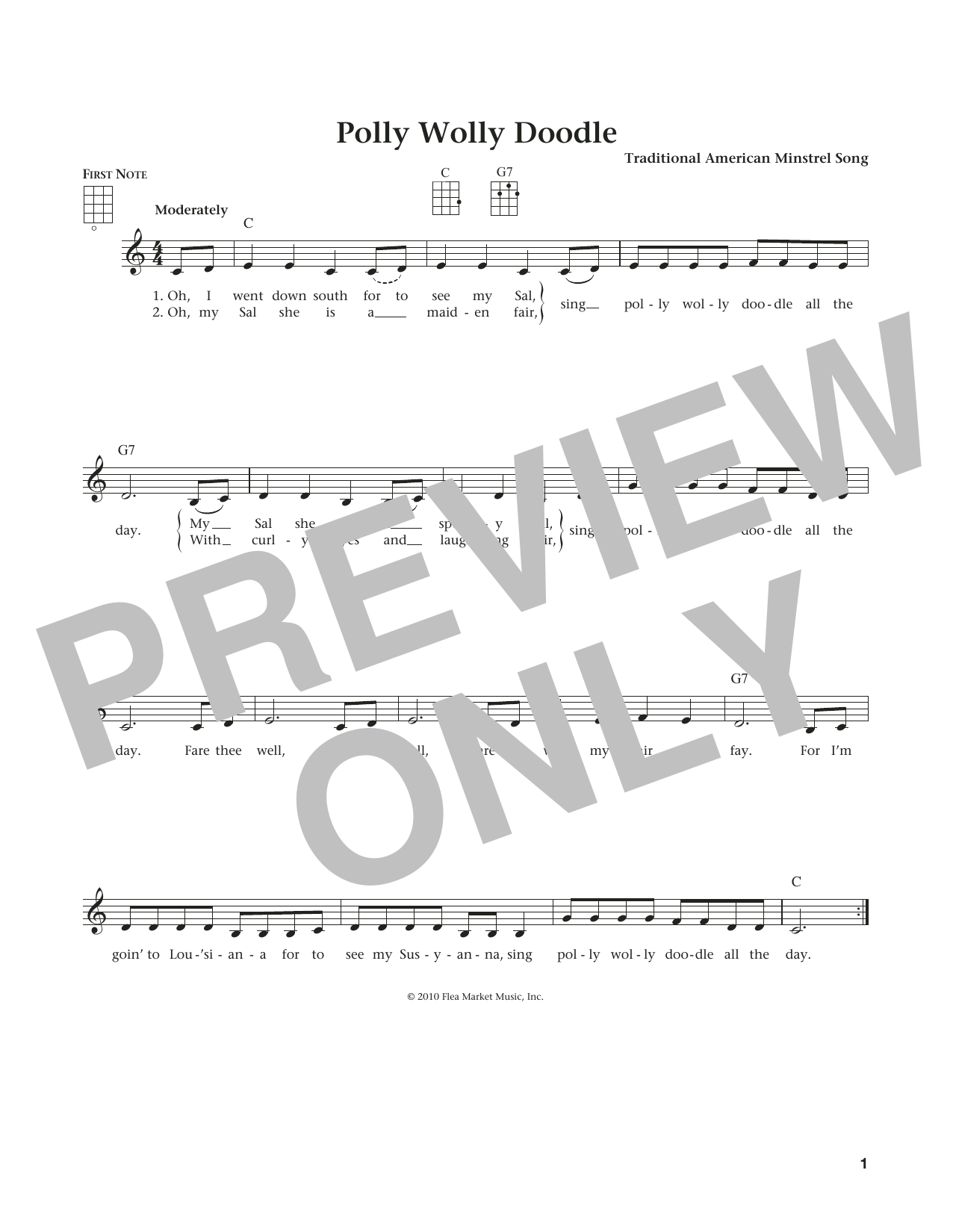 Product gallery: Page 1 of 1 Polly Wolly Doodle (from The Daily Ukulele) (arr. Liz and Jim Beloff), Traditional American Minstrel