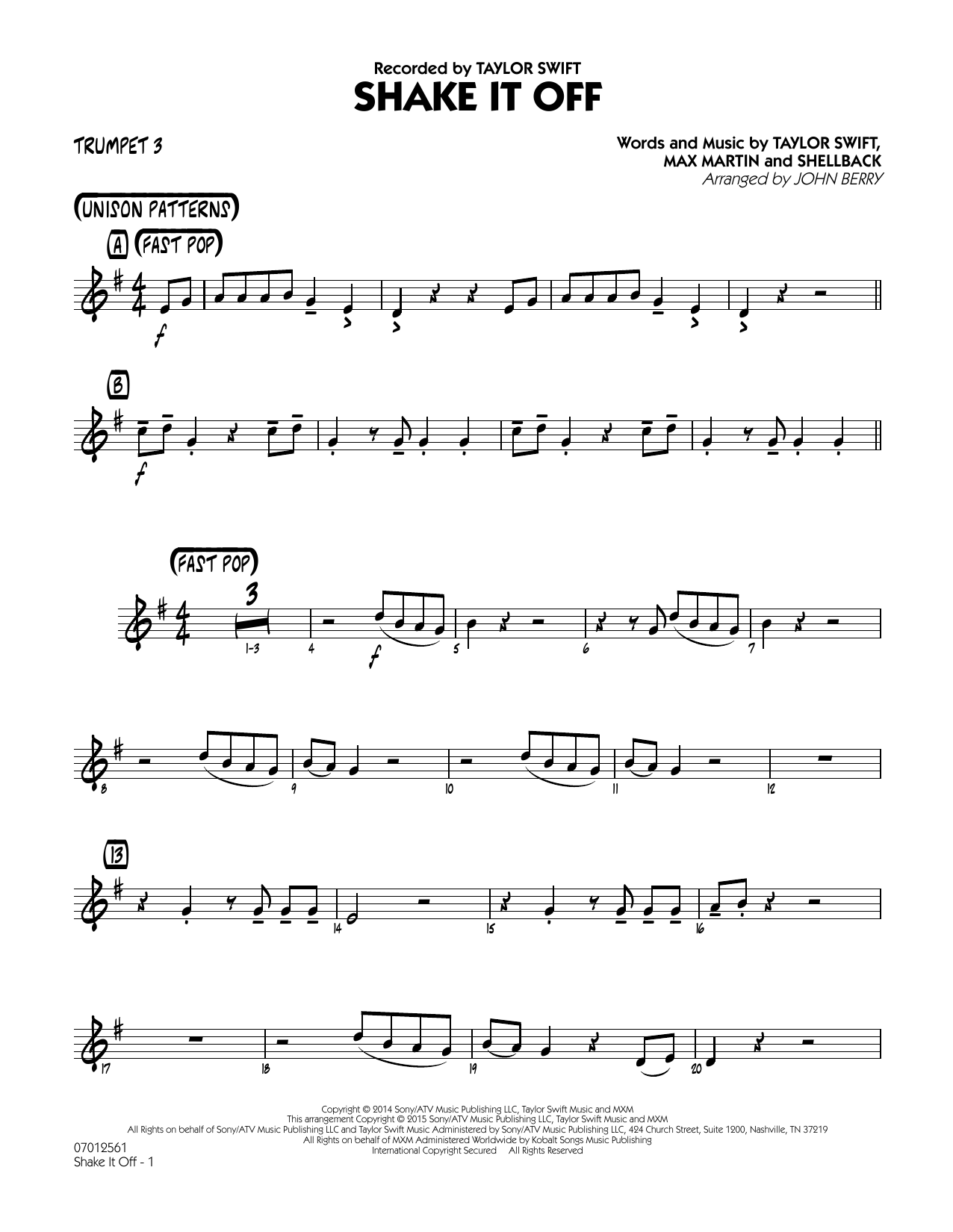 Produktgalerie: Seite 1 von 1 Shake It Off - Trumpet 3, John Berry