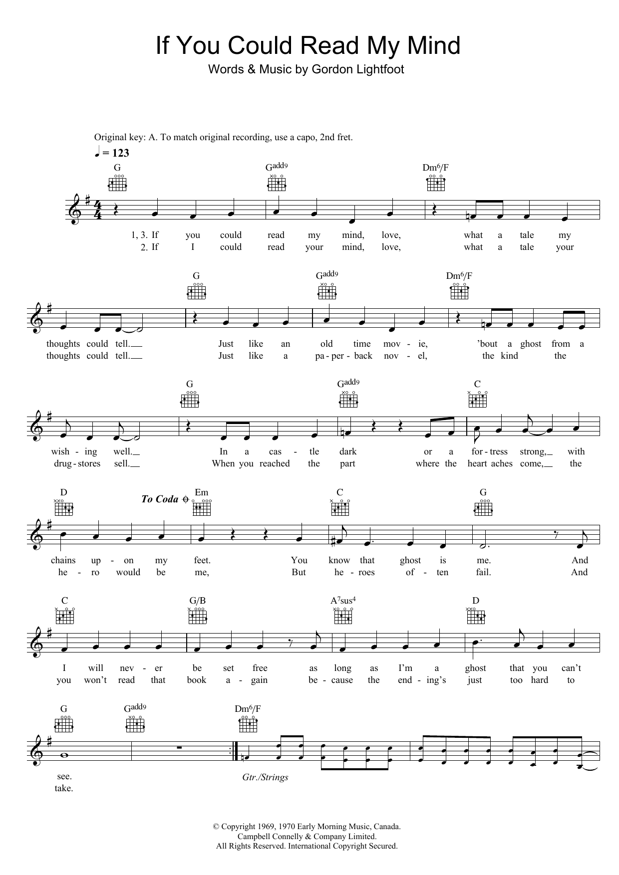 Product picture to:  If You Could Read My Mind - Gordon Lightfoot