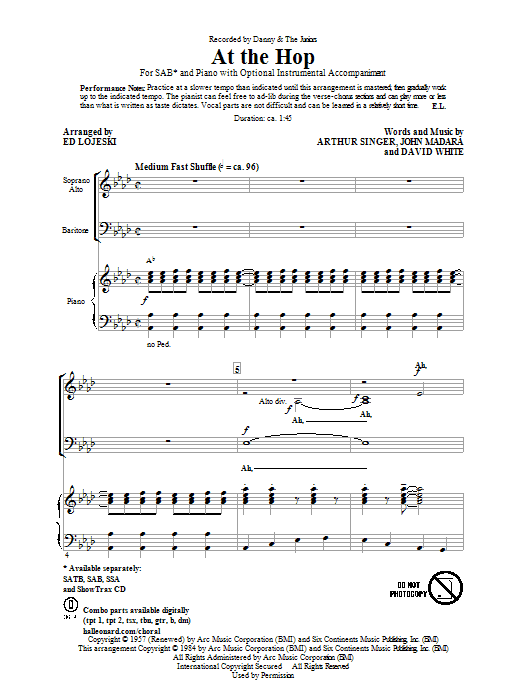 Produktgalerie: Seite 1 von 1 At The Hop, Ed Lojeski, Chor