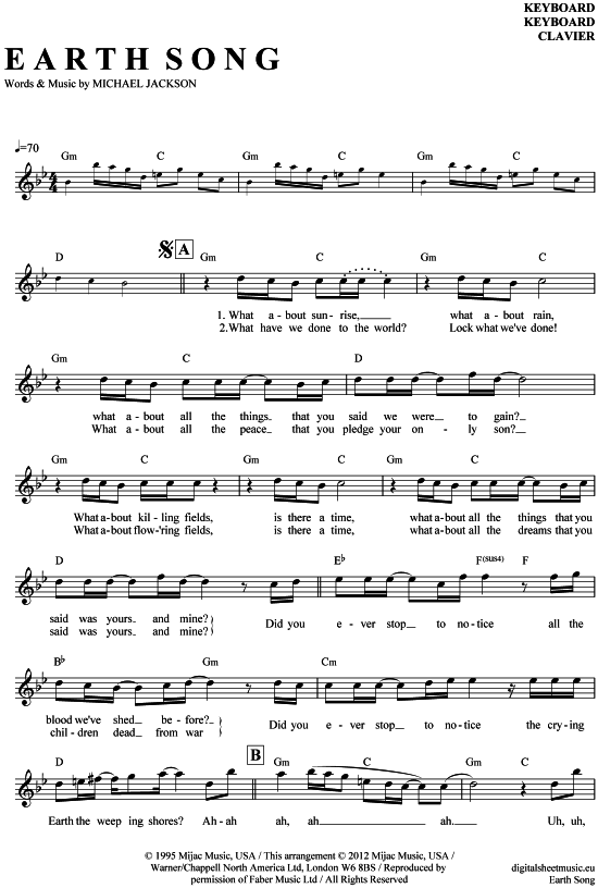 Product picture to: Earth Song Michael Jackson