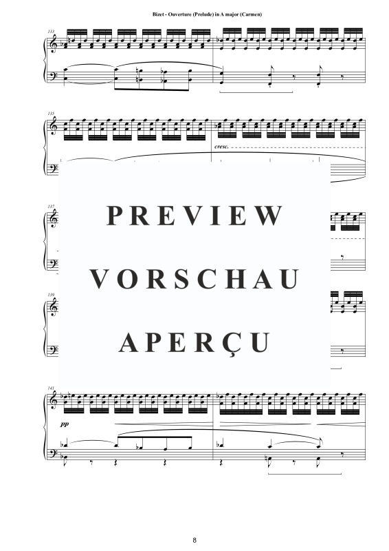 Product gallery: Page 9 of 11 Ouverture (Prelude) in A major (Carmen), , Piano Easy
