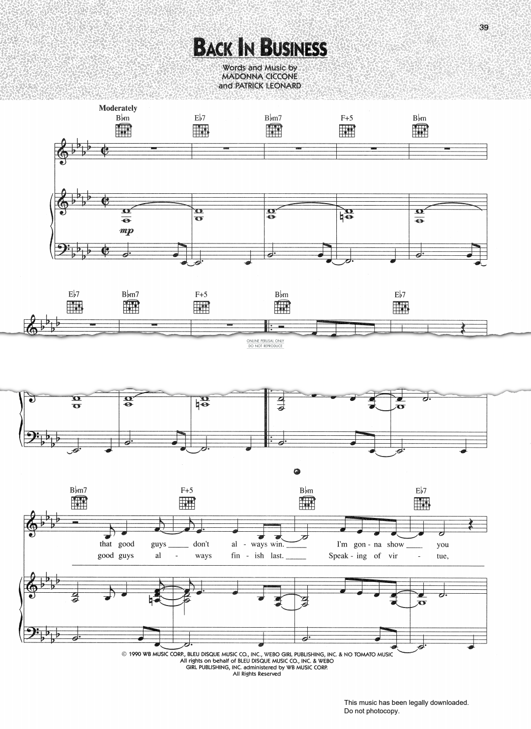 gallery: Back In Business, Madonna