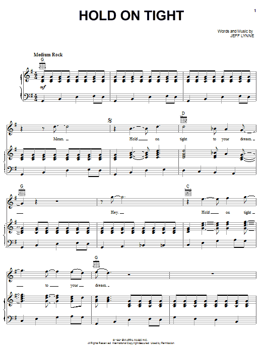 Produktgalerie: Seite 1 von 1 Hold On Tight, Electric Light Orchestra, Gesang, Gitarre, Klavier