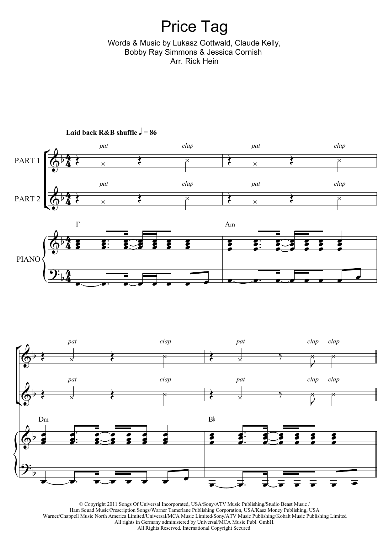 Produktbild zu: Price Tag (arr. Rick Hein)