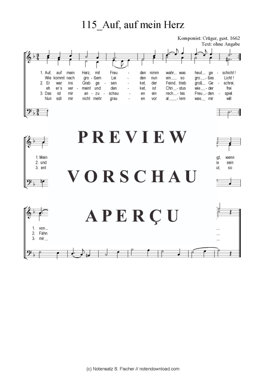 Product picture to: Auf, auf mein Herz Crüger, gest. 1662