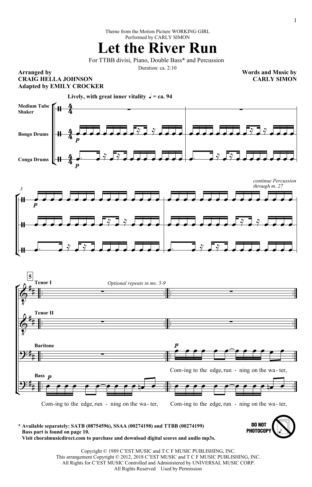 Product picture to: Let The River Run (arr. Craig Hella Johnson)