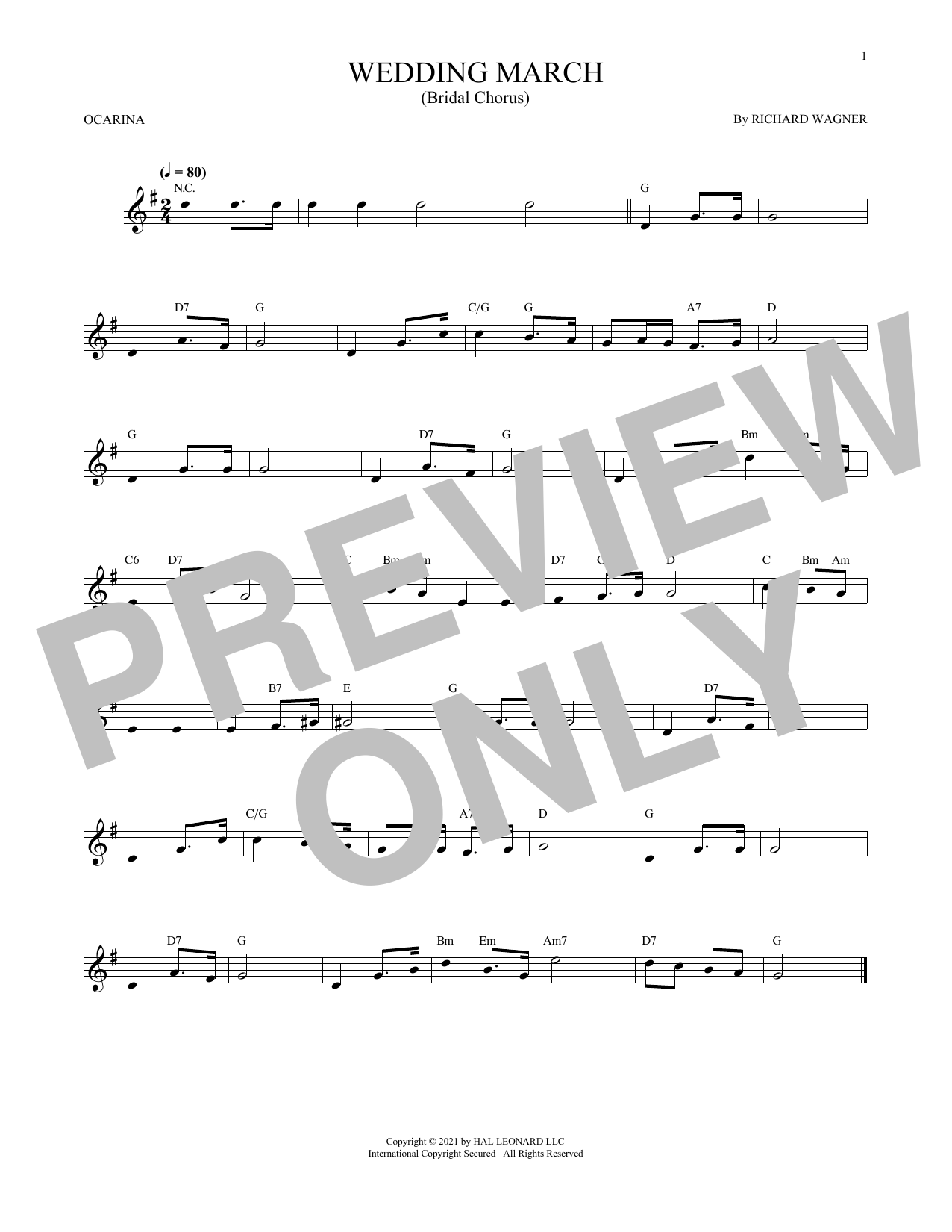 Product gallery: Page 1 of 1 Wedding March (Bridal Chorus) (arr. Cris Gale), Richard Wagner