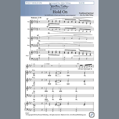 cover: Hold On, John Tebay, Chor
