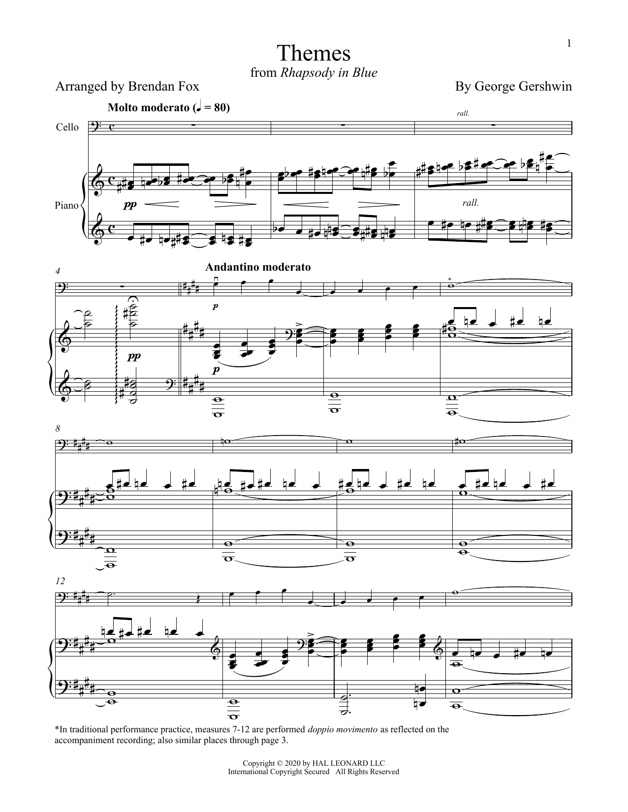 Produktgalerie: Seite 1 von 1 Rhapsody In Blue (Themes), George Gershwin, Klavier, Violoncello