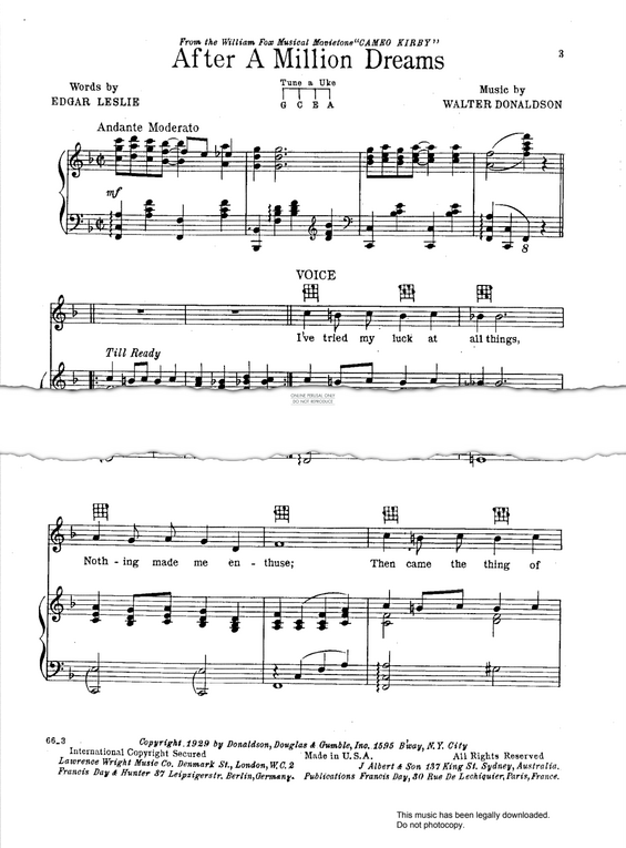 Produktgalerie: Seite 1 von 1 After A Million Dreams, Walter Donaldson, Gesang, Klavier