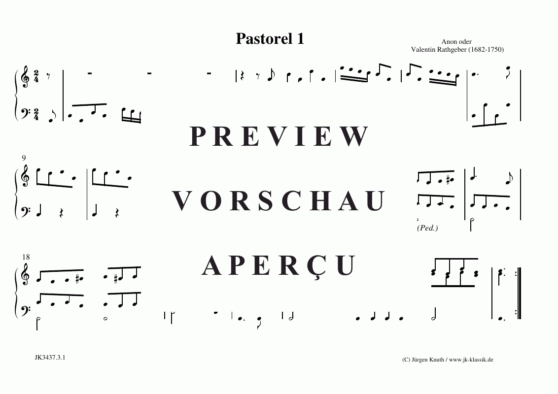 Produktgalerie: Seite 6 von 11 Orgelstücke, 9 Pastorell, 2 Pastorella, Praeambulum , , (Orgel/Klavier Solo)