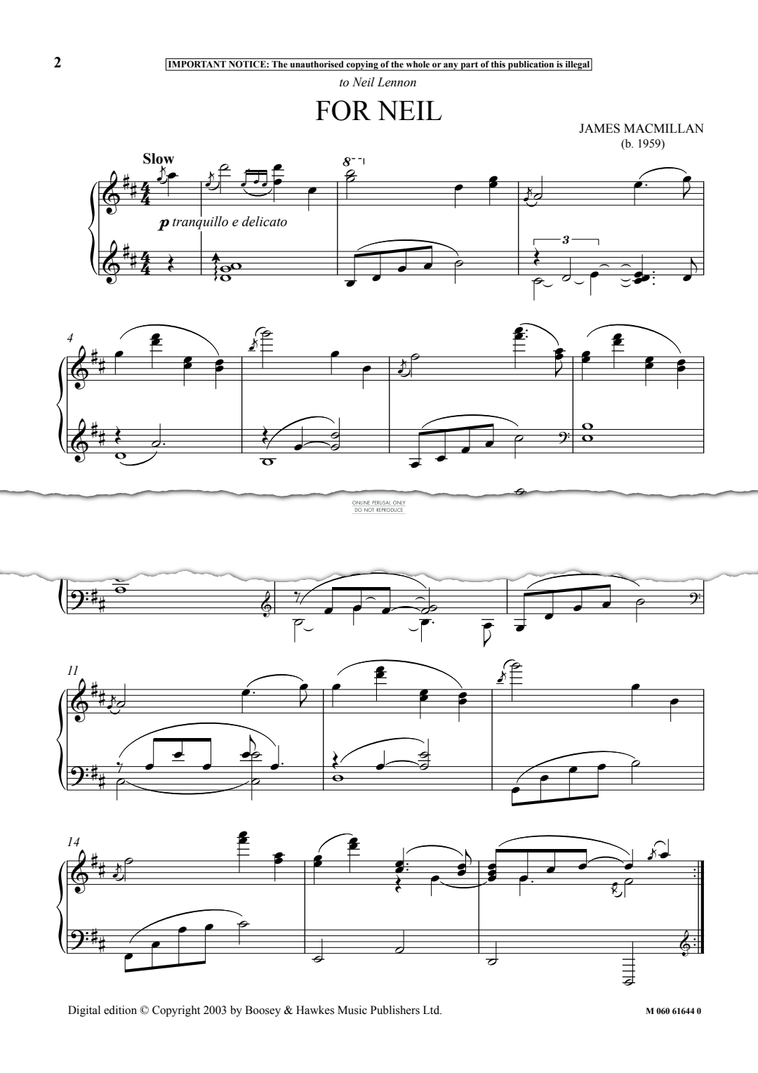 Produktgalerie: Seite 1 von 1 For Neil, James MacMillan, Klavier