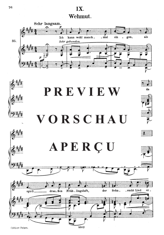 Product gallery: Page 2 of 3 Wehmut Op.39 No.9, , High Voice and Piano