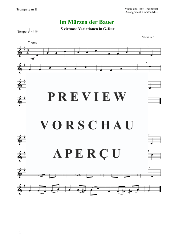 Produktgalerie: Seite 2 von 4 Im Märzen der Bauer , , (Trompete)