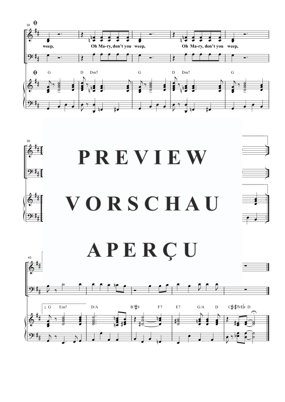 Produktgalerie: Seite 8 von 8 Oh Mary, Don´t You Weep, , Gemischter Chor SAB, Solo und Klavier