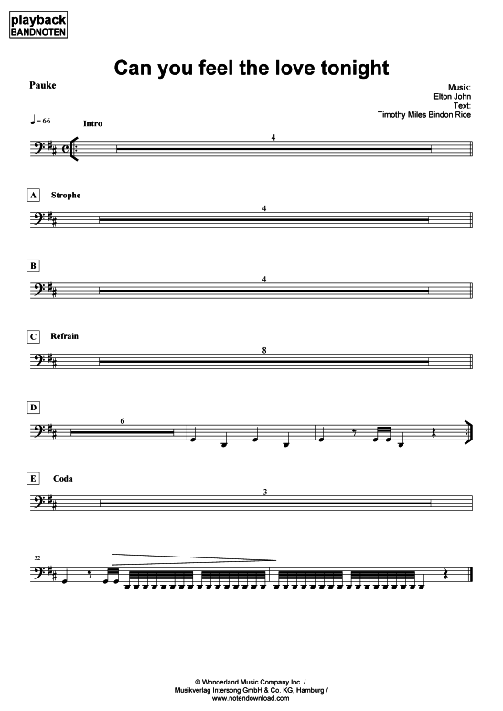 Produktbild zu: Can you feel the love tonight - PaukeElton John