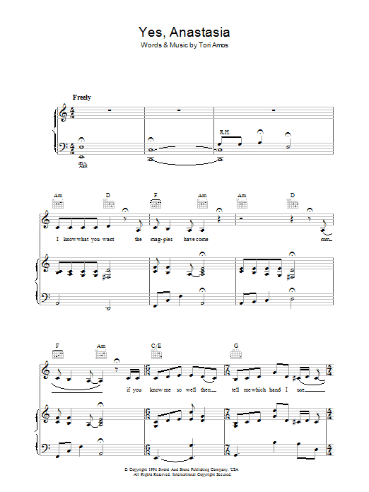 Produktgalerie: Seite 1 von 1 Yes, Anastasia, Tori Amos, Gesang, Gitarre, Klavier