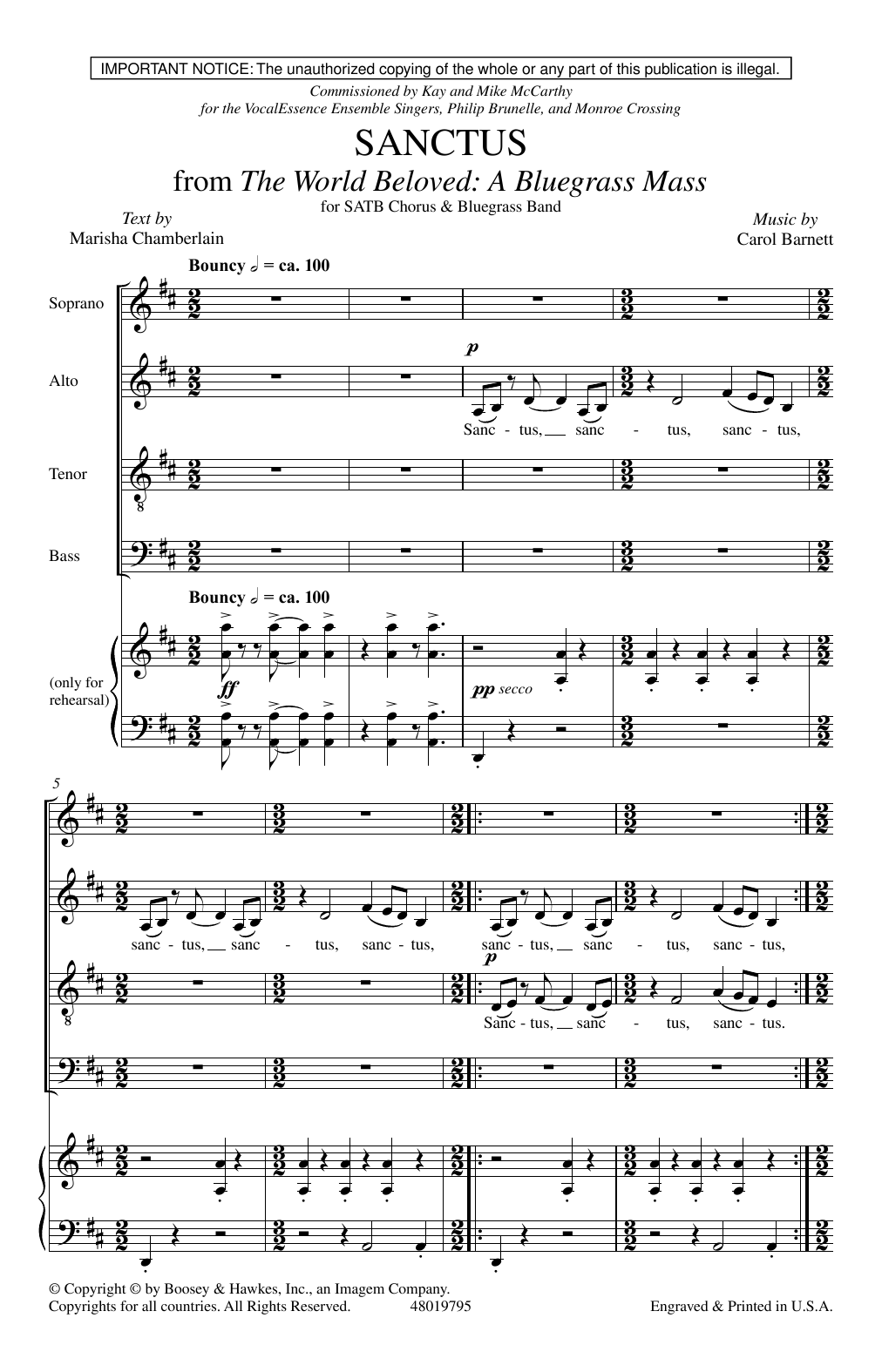Produktbild zu: Sanctus (from The World Beloved: A Bluegrass Mass)